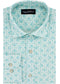 Geometric Print Cotton-Linen Shirt - Blue